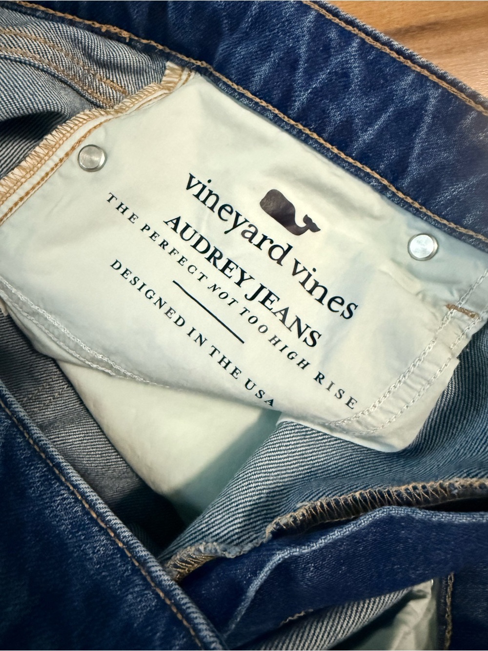 Vineyard Vines Audrey Jeans Sz 29 Coastal Blue Cropped Kick Flare Stretch Denim - Picture 6 of 9